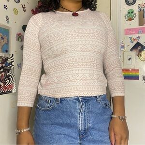 adorable pink heart thermal top